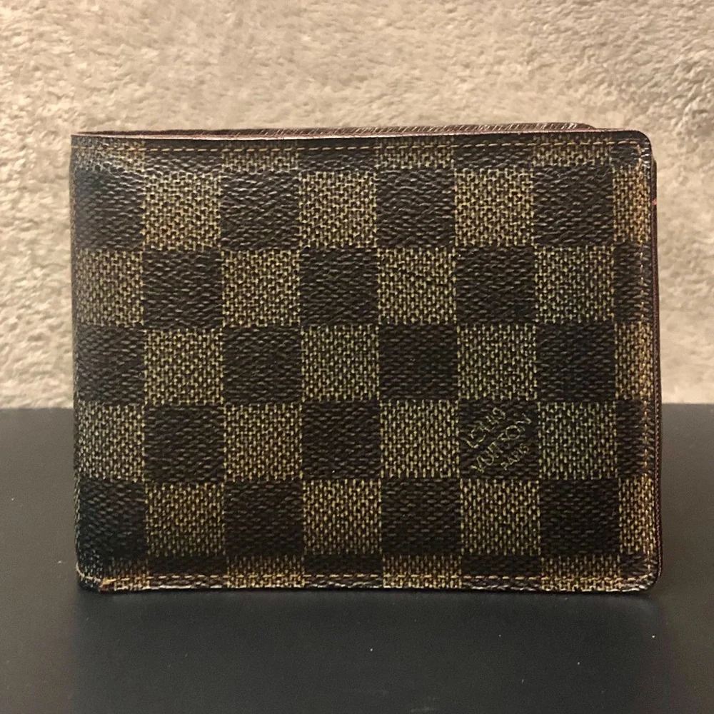 LOUIS VUITTON Damier Ebene Portefeiulle Florin Bifold Brown Checkered Wallet